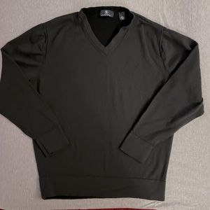 Hart Schaffner Marx Large Black Merino Wool V-Neck Sweater